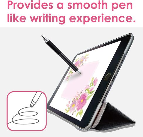 ELECOM-Japan Brand- 2WAY Stylus Pen Touch Pen with Reaplacable Tip/Disk Tip & Mesh Fiber Tip/Presision Black PWTP2WY01BK in Kuwait