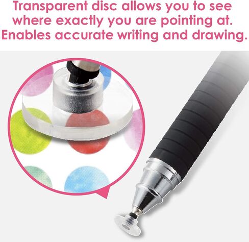ELECOM-Japan Brand- 2WAY Stylus Pen Touch Pen with Reaplacable Tip/Disk Tip & Mesh Fiber Tip/Presision Black PWTP2WY01BK in Kuwait