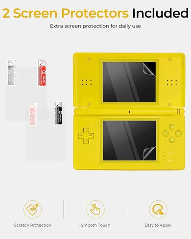 DS Lite Charger and Case Bundle, USB C to DS Lite Charging Adapter, Clear Crystal Case, 2 Sets of Screen Protectors, 4 Stylus Pens for Nintendo DS Lite NDSL in Kuwait