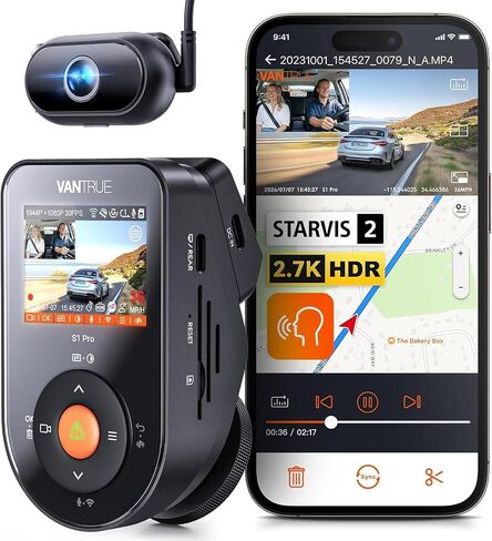 Vantrue S1 Pro DMS 2.7K Dash Cam Front and Inside, STARVIS 2 AI Dash Camera in Saudi Arabia