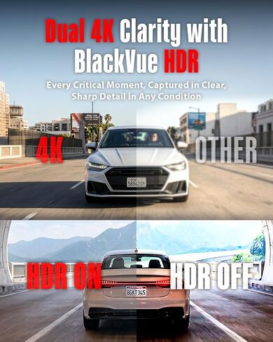 BlackVue Elite 10, 4K+4K Dash Cam Front and Rear, STARVIS 2, Free 64GB Card | HDR, Wi-Fi, GPS, 24H Parking Mode, App Control, Cloud Connectivity, Hardwire Cable Included, Supports up to 1TB micro SD in Saudi Arabia