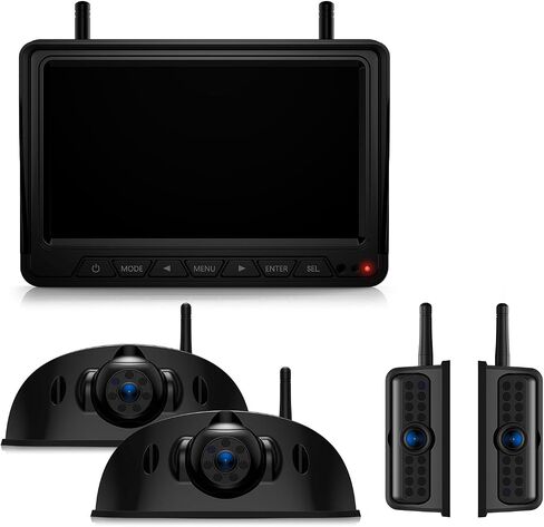 Fookoo HD 1080P 7" Wireless Backup Camera System for Furrion Pre-Wired RV | Split Screen Monitor, Rear View Camera, Stable Signal IR Night Vision Loop Recording Waterproof for Truck Trailer Camper in Saudi Arabia