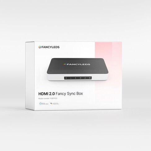 Fancyleds 2.0 Fancy Sync Box Streaming Media Player TV LED إضاءة خلفية متزامنة مع HDMI 2.0، 4K 60 هرتز، إضاءة محيطة RGB للأفلام والألعاب (لأجهزة التلفاز من 56 بوصة إلى 65 بوصة) in Kuwait