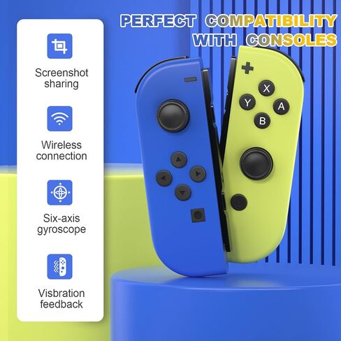 ZEBADBAD Game Controller Compatible with Nintendo Switch Controller,Replacement for Switch controllers For Switch/Lite/OLED,BLUE/YELLOW in Saudi Arabia