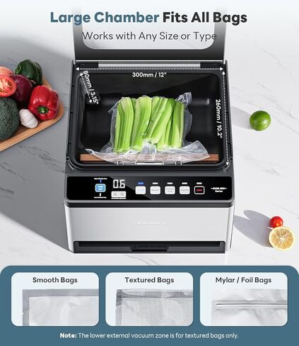 DualCore CVS101 Chamber Vacuum Sealer for Liquids & Sous Vide, 6L Dual Vacuum Zones & Extra-Wide Bag Clamp, 230W Dual-Core Dry Pump x4, Commercial-Grade Food Packaging Machine for Home Use in Saudi Arabia
