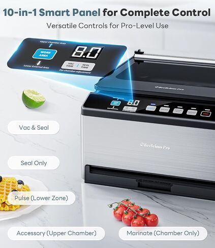 DualCore CVS101 Chamber Vacuum Sealer for Liquids & Sous Vide, 6L Dual Vacuum Zones & Extra-Wide Bag Clamp, 230W Dual-Core Dry Pump x4, Commercial-Grade Food Packaging Machine for Home Use in Saudi Arabia