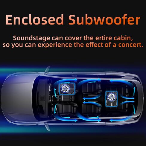 Upgraded 10 Inch 1600W Under Seat Subwoofer with Amp, Powered Slim Sub, Blue LED Ambient Light, (LPF/Gain/Bass Boost) Independent Bass Knob, Car Audio Subwoofer Package for Truck SUV Jeep MPV in Saudi Arabia