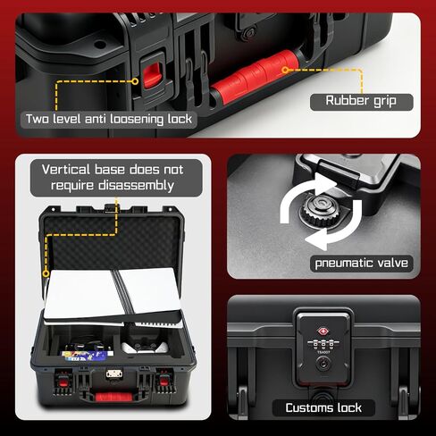 Luck&Link Hard Shell Travel Case Compatible with PlayStation 5 Pro Console, Controllers & Accessories – Waterproof PS5 Pro Carrying Case with Customized Foam & Combination Lock, Fits Digital & Disc in Saudi Arabia