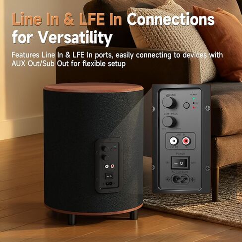 LITTOAK Powered Subwoofer, 6.5’’ Sub with DSP, Up to 100 Watts Home Theater Subwoofers, Down-Firing Subs, Class-D Amp, 40-250Hz, Auto On/Off, Low Pass dial, Phase Switch, Big Bass in Compact Design in Saudi Arabia