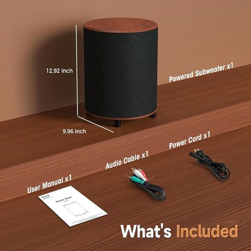 LITTOAK Powered Subwoofer, 6.5’’ Sub with DSP, Up to 100 Watts Home Theater Subwoofers, Down-Firing Subs, Class-D Amp, 40-250Hz, Auto On/Off, Low Pass dial, Phase Switch, Big Bass in Compact Design in Saudi Arabia