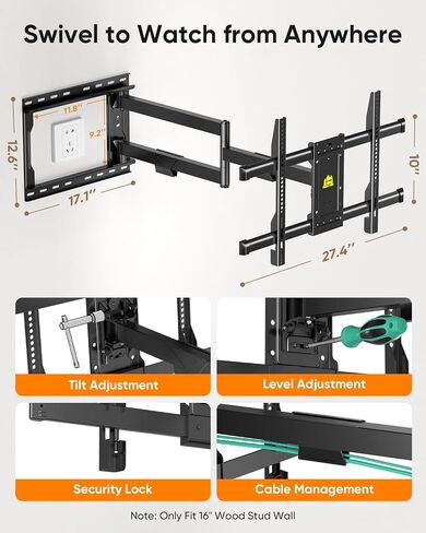 FORGING MOUNT Corner TV Wall Mount for Most 37-75 Inch TVs up to 99lbs in Kuwait