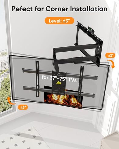 FORGING MOUNT Corner TV Wall Mount for Most 37-75 Inch TVs up to 99lbs in Kuwait