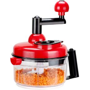 KEOUKE Hand Crank Food Chopper Red - Manual Food Processor with Egg Separator, Labor-Saving, Easy to Clean, Large Vegetable Mixer Blender for Onion, Garlic, Salad, Salsa, Nuts, Meat, Fruit, etc in Saudi Arabia