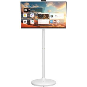 27" FHD Smart Portable TV on Wheels | Anti-Glare Touch Screen Rolling TV, Rechargeable Battery, Full Swivel Rotation, 20W Speakers in Saudi Arabia