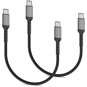 6 Inch USB C Charger Cord, 2 Pack Short USB C to C Cable Braided Fast Charging USBC Cable Compatible with iPhone 15 Samsung Galaxy S23 Ultra Google Pixel in Saudi Arabia