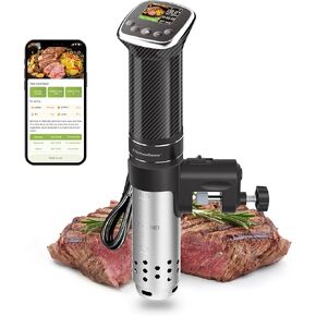 KitchenBoss WiFi Sous Vide Cooker Ultra-quiet 1100W Sous Vide G322PT | Precision Cooking Machine Built-in TFT Recipes, IPX7 Waterproof Immersion Circulator Precise Temp APP Control, Carbon Black in Saudi Arabia