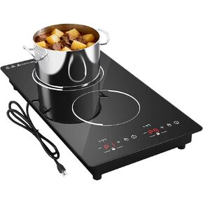 Induction Cooktop 12", GTKZW Double Induction Cooktop 2 Burner 110v-120v Electric Stove Top, Countertop and Built-in, 9 Power Levels, Child Lock, 120 Mins Timer in Kuwait