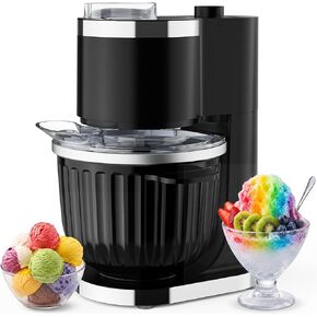 Ice Cream Maker & Shaved Ice Machine, 2-in-1 Slushie Machine | 2-Qt Ice Cream Machine for Making Gelato, Sorbet, Flavored Slushie and Frozen Yogurt, Quick Mode Switch in Saudi Arabia