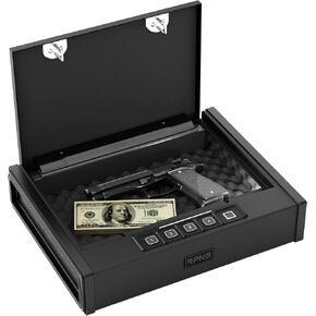 RPNB Biometric Gun Safe for Handgun,Small Pistol Safe, Bedside Handgun Safe | California DOJ Certified,Gun Lock Box with Biometric Fingerprint,Digital Keypad,Bedside,Nightstand,Portable in Saudi Arabia