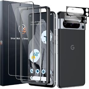 حزمة LK 2+2 لواقي شاشة Google Pixel 8 Pro + واقي عدسة الكاميرا | تناسب منافذ فتحات العدسة، وتدعم فتح بصمة الإصبع، وخالية من الفقاعات، مع أداة تثبيت سهلة in Kuwait