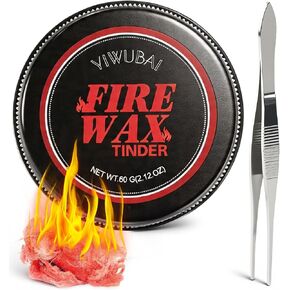 Survival Fire Starter Kit - Stainless Steel Tweezers for Clean Handling -Long Burning Time -Waterproof & Windproof for Wet Wood, Camping Emergency Kits, Hiking & Backpacking in Saudi Arabia