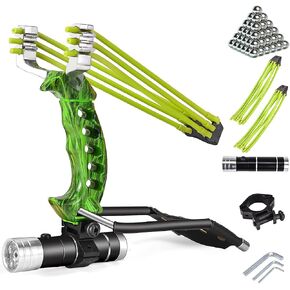 NOBONDO Strong Folding Slingshot - Powerful Adjustable Slingshot Rocket with Wrist Brace Hunting Survival Catapult with 2 Rubber Bands and 100 Ammo Balls in Saudi Arabia