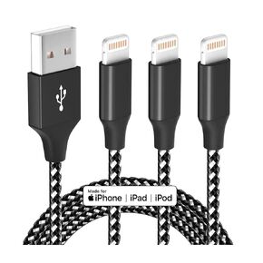 iPhone Charger Cord 10ft 3 Pack MFi Fast Charging Braided Lightning Cable | 3 Pack 10ft Nylon Braided MFi Certified Fast Charging Cord for iPhone 14 13 12 11 Pro Max XR XS X 8 7 6 Plus SE iPad and More in Saudi Arabia