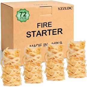 72PCS Fire Starter for Fireplace, Waterproof - Natural Fire Starters, for BBQ, Pizza Oven, Fire-Pit, Campfires, Camping Charcoal Starter, Quick Light Wood Charcoal Firestarter in Kuwait