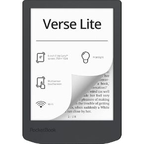 PocketBook Verse Lite – قارئ إلكتروني بشاشة تعمل باللمس من نوع E-Ink Carta مقاس 6 بوصات مزود بإضاءة أمامية | شاشة صديقة للعين وخالية من الوهج | Wi-Fi | يدعم 25 تنسيقًا بما في ذلك إدارة الحقوق الرقمية | صغير الحجم وخفيف الوزن in Kuwait