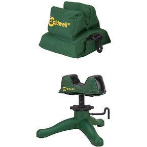 Caldwell Deadshot Filled, Rear Shooting Bag with Durable Construction and Water Resistance and Hunting The Rock Jr Adjustable Ambidextrous Rifle Shooting Rest for Outdoor Range in Saudi Arabia