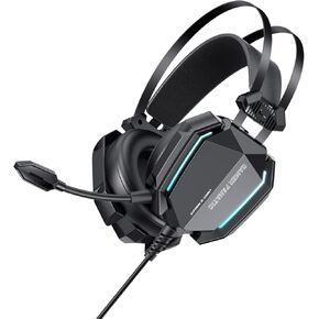 Gaming Headset, Wired, 3D Surround Sound, RGB Light | Memory Foam Earmuffs, USB and 3.5mm for PC and Console, Headphones Wired Gaming in Kuwait