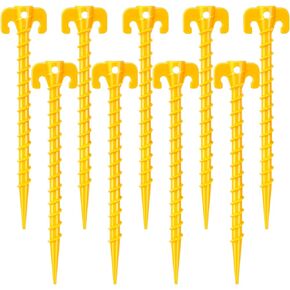 15 Pack Plastic Spiral Tent Stakes - 10 Inch Heavy Duty Screw-in Sand Anchors Pegs - Windproof Plastic Ground Anchor Stakes for Secure Tents, Inflatables, Canopies, Tarps, Garden Structures in Saudi Arabia