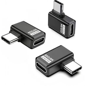 3 Pack Usb C 90 Degree Adapter [80Gbps Data Transfer,8K@240Hz Video, 240W Charging ].Usb C Right Angle Adapter Compatible with Steam Deck,Thunderbolt 5/4/3,Switch2/1 and Most usbc Device.(Black） in Saudi Arabia