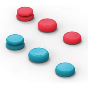Skull & Co. Skin, CQC and FPS Thumb Grips Set Joystick Cap Analog Stick Cap for Nintendo Switch Joy-Con Controller - Neon Red+Blue, 3 Pairs(6pcs) in Kuwait