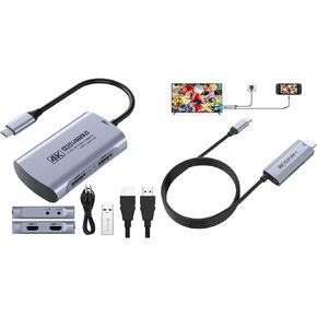 Guermok 4K60 Capture Card with 1080P240 Recording, USB-C/A & 3.5mm Audio, Plus 67in USB-C to HDMI Projection Cable 8K60 4K144 with PD100W for Switch 2/1, Pad, Monitor,PC,TVs in Saudi Arabia