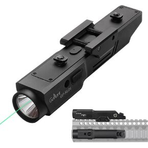 2500 Lumen Aluminum Alloy Rifle Laser Light Combo, 2.5 Hours Long Runtime AR15 Weapon Light and Green Laser, Picatinny Rail MLOK Mounted LED Tactical Flashlight, Low Profile Flashlight AR Rifle R15 in Saudi Arabia
