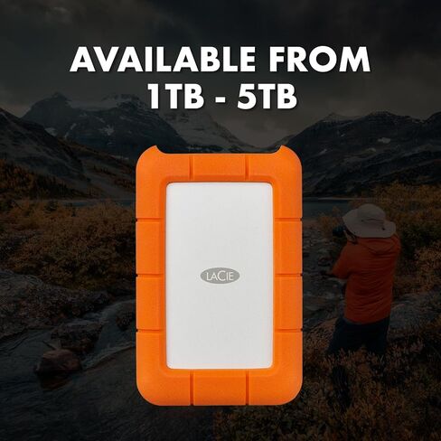 LaCie Rugged USB-C 2TB External Hard Drive Portable HDD, USB 3.0 Compatible, Drop Shock Dust Rain Resistant, for Mac and PC | Mac, PC in Saudi Arabia
