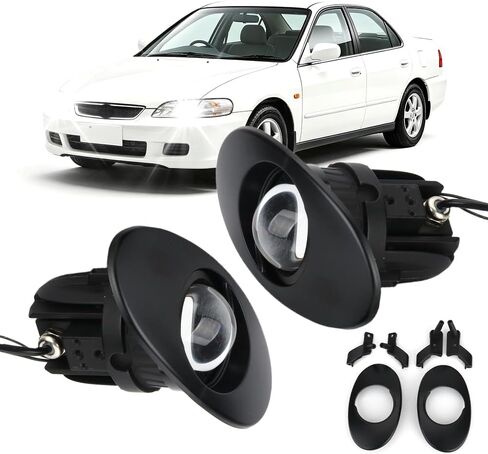 2.0 Inch Circular Projector Lenses Lamp for Honda Accord 3.0 CG1 1998-2002 | Pair w/Bulb + Switch Harness - Driver and Passenger Side, IP68 Waterproof in Kuwait