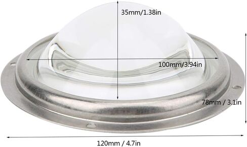 100mm 60° Condenser LED Lens, Optical Glass Plano - Convex Lens with Rubber Circle and Fixed Bracket for 20–200W High - Power LED Spotlights, Projectors, Auto in Saudi Arabia