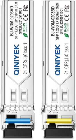 1 Pair simplex SC Module 3KM, 1.25G Single-Mode Fiber Connector, SFP-WDM-SM 1000BASE BiDi 1310nm/1550nm SFP Transceiver Module | Single-Mode Fiber Connector, SFP-WDM-SM 1000BASE BiDi 1310nm/1550nm SFP Transceiver Module, with DDM in Saudi Arabia