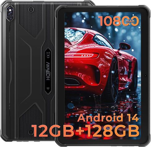 HOTWAV R8 Rugged Tablet Android 14, 10.1" HD+, 12GB+128GB/1TB Work Tablet | Waterproof Tablet 10800mAh 13MP+5MP Camera, IP68/IP69K/MIL-STD-810H Shockproof,4G Dual SIM/5G WiFi/BT5.1/GPS/OTG/Face ID in Kuwait