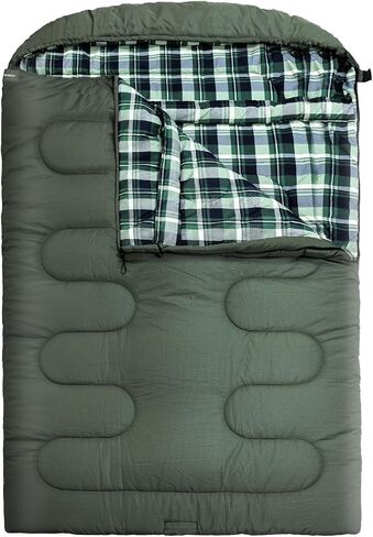 0 Degree Double Sleeping Bag for Adults Queen Size 2 Person Sleeping Bag for Cold Weather with Compression Sack for Car Camping, Hunting and Tent Camp in Saudi Arabia