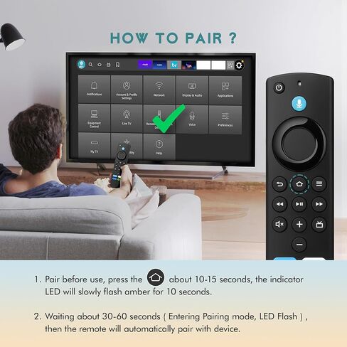 Replacement Remote for All Fire Series,Remote for TV Stick (HD, 4K, 4K Max, Lite),TV Cube,Remote for Insignia,TCL,3rd Gen Fire Smart TVs with Voice in Saudi Arabia