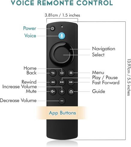 Replacement Remote for All Fire Series,Remote for TV Stick (HD, 4K, 4K Max, Lite),TV Cube,Remote for Insignia,TCL,3rd Gen Fire Smart TVs with Voice in Saudi Arabia