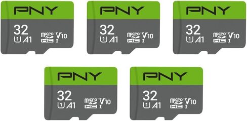 PNY 32GB Class 10 U1 V10 A1 microSDHC™ Flash Memory Card – Quick Read Speeds, UHS-I, Continuous Full HD Photo, HD Video, Fast Everyday Performance, for Tablets, Drones, Cameras, 5-Pack in Saudi Arabia