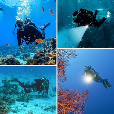 Wurkkos DL08 Scuba Diving Underwater Video Light with Infinite Dimming | Rechargeable,Red+UV Dual Light,IPX8 Underwater ,274M Long Beam, CRI90 , 5000mAh Battery,Night Diving in Kuwait
