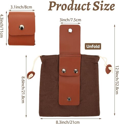 6 Pack Foraging Bags, Waxed Canvas foraging Bag for Camping | Mushroom Hike Bag Set with Waxed Canvas Style Pouches, Foldable Drawstring Harvest Bags for Hunting, Hiking and Collecting in Saudi Arabia
