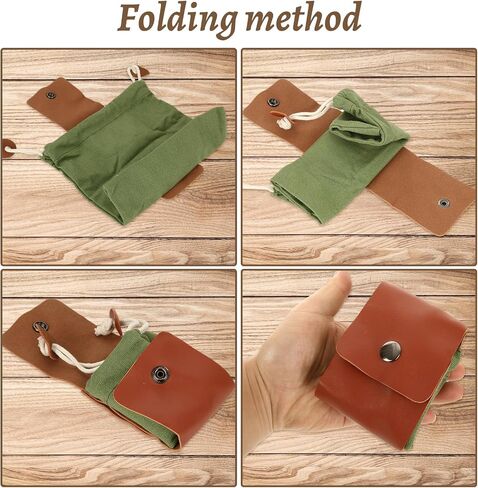 6 Pack Foraging Bags, Waxed Canvas foraging Bag for Camping | Mushroom Hike Bag Set with Waxed Canvas Style Pouches, Foldable Drawstring Harvest Bags for Hunting, Hiking and Collecting in Saudi Arabia