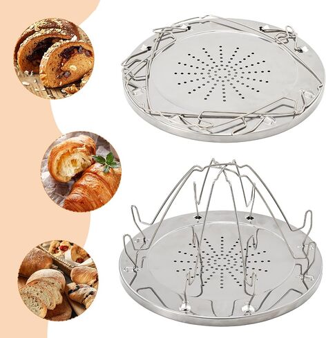 Camping Toaster 4-Slice with Oven Mitts & Butter Knife - Folding Stainless Steel Camp Stove Toaster for Gas Stove Top, Compact for Picnic, Hiking, Backyard in Kuwait