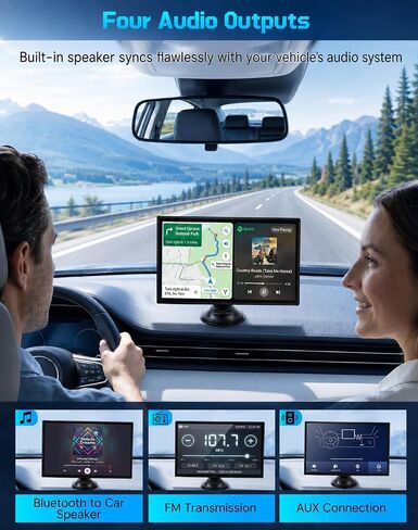 11" Wireless Apple CarPlay Screen for Car, Portable Carplay Screen for Car | Apple CarPlay & Android Auto, 360° 4K Front+1080P Rear Camera, Mirror Link, Voice Control, Built-in 64GB SD Card in Saudi Arabia